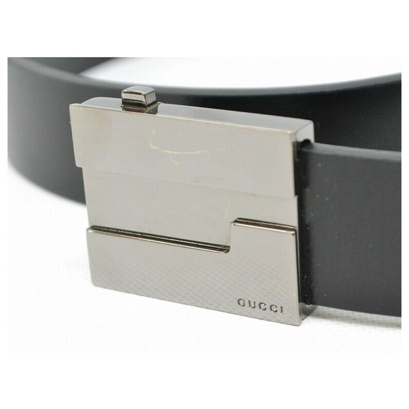 GUCCI Stainless Steel Leather Non- Adjustable Belt with Box & Dust Bag - Picture 3 of 7